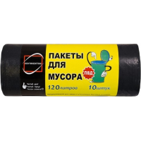 Пакет для мусора 70 х 100 см, ПВД рулон 120 л, 10 шт (1/35)