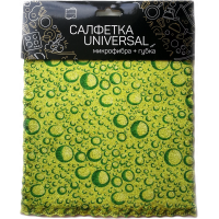 Салфетка Universal микрофибра + губка, 17 х 19 см