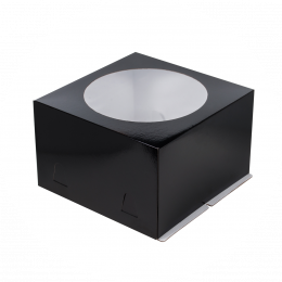 Коробка для торта с окошком, 300 x 300 x 190, черная (1/50)