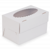 Коробка OSQ MUF на 2 капкейка с окном, 2 стороны белая-крафт, 10 х 16 х 10 см