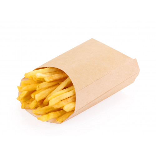 Коробка для картофеля фри FRY L, крафт, 80/120 x 53 x 82/135 мм