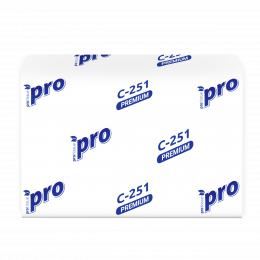 Салфетки бумажные, 2 слоя, 200 л, 16 х 21 см, с тиснением, PROtissue V сложения