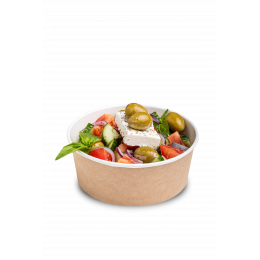 Контейнер круглый, OSQ Round Bowl 750 мл, крафт, БЕЗ КРЫШКИ