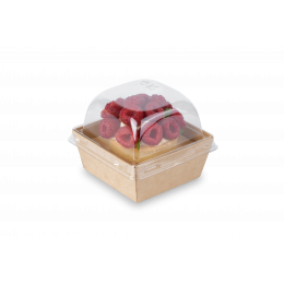 Коробка для бургеров с прозрачной крышкой SMART PACK 300, 86/100 x 86/100 x 40/49 мм