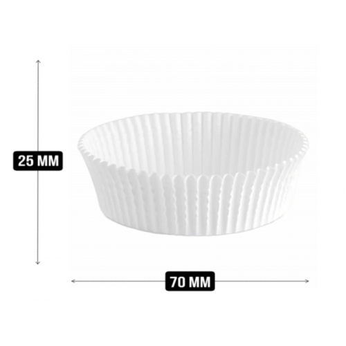 Тарталетки бумажные белые, 70 x 25 мм, 1000 шт